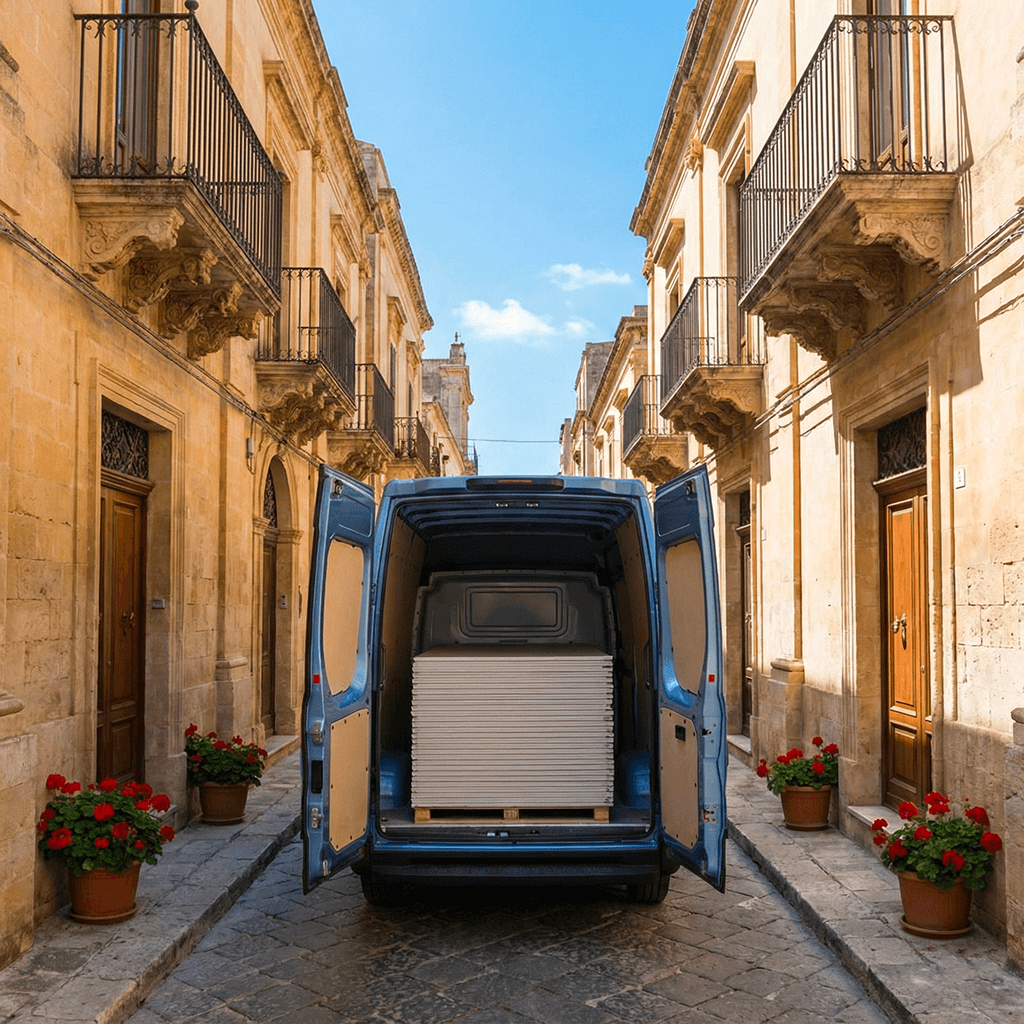 Consegna materiali edili in cantiere